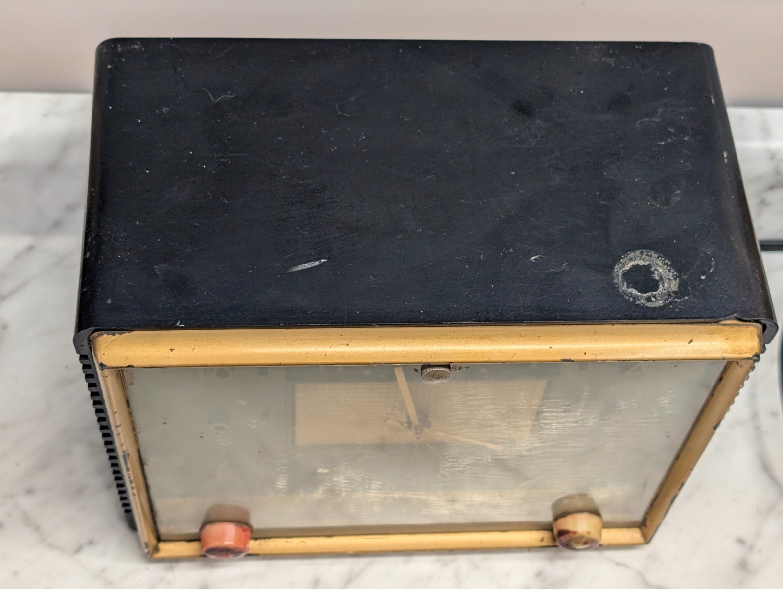 Sylvania Model 541B AM Tube Clock Radio Black Mid Century Modern Design