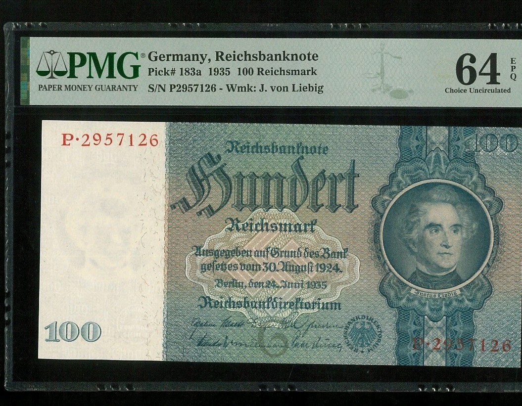 GERMANY 100 REICHSMARK 1935 P183a UNC