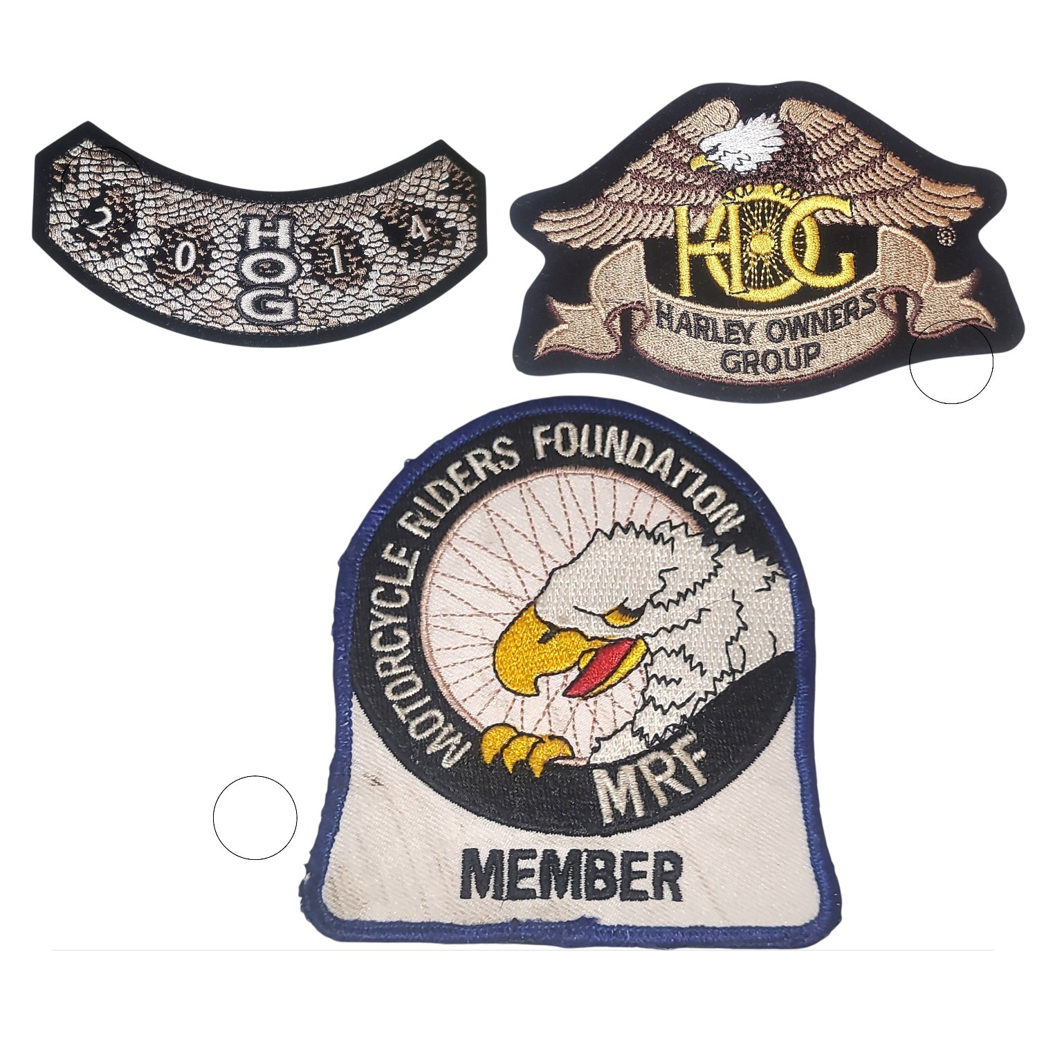 Harley HOG Motorcycle Patch Lot 3 Riders Foundation Member Eagle Biker