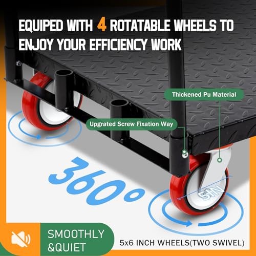 24″ x 37″ Heavy Duty Drywall Cart 2 in 1 Dolly Cart with Wheels 2200 LBS