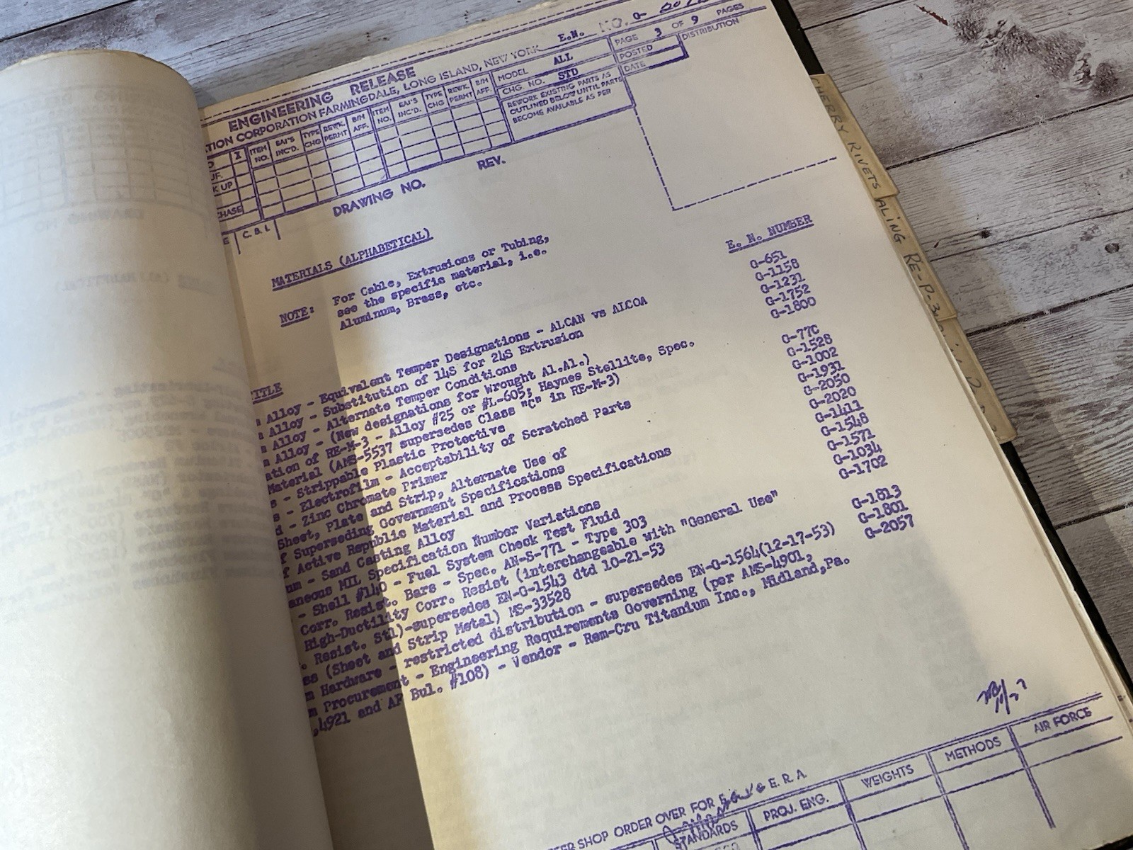 ORIG 1950s REPUBLIC AVIATION IN-HOUSE TECH MANUAL REPORTS AIRCRAFT CONSTRUCTION