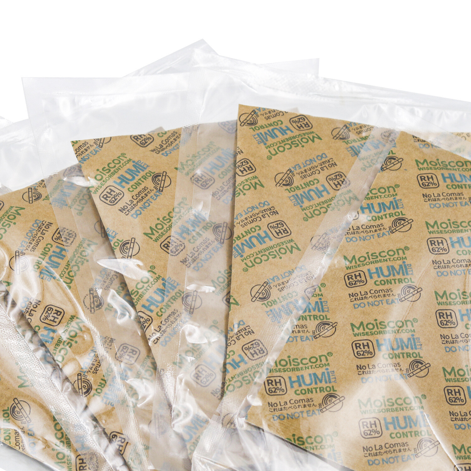 62% RH 67 Gram 2-Way Humidity Control Packs for Storing 1lb Individually Wrapped