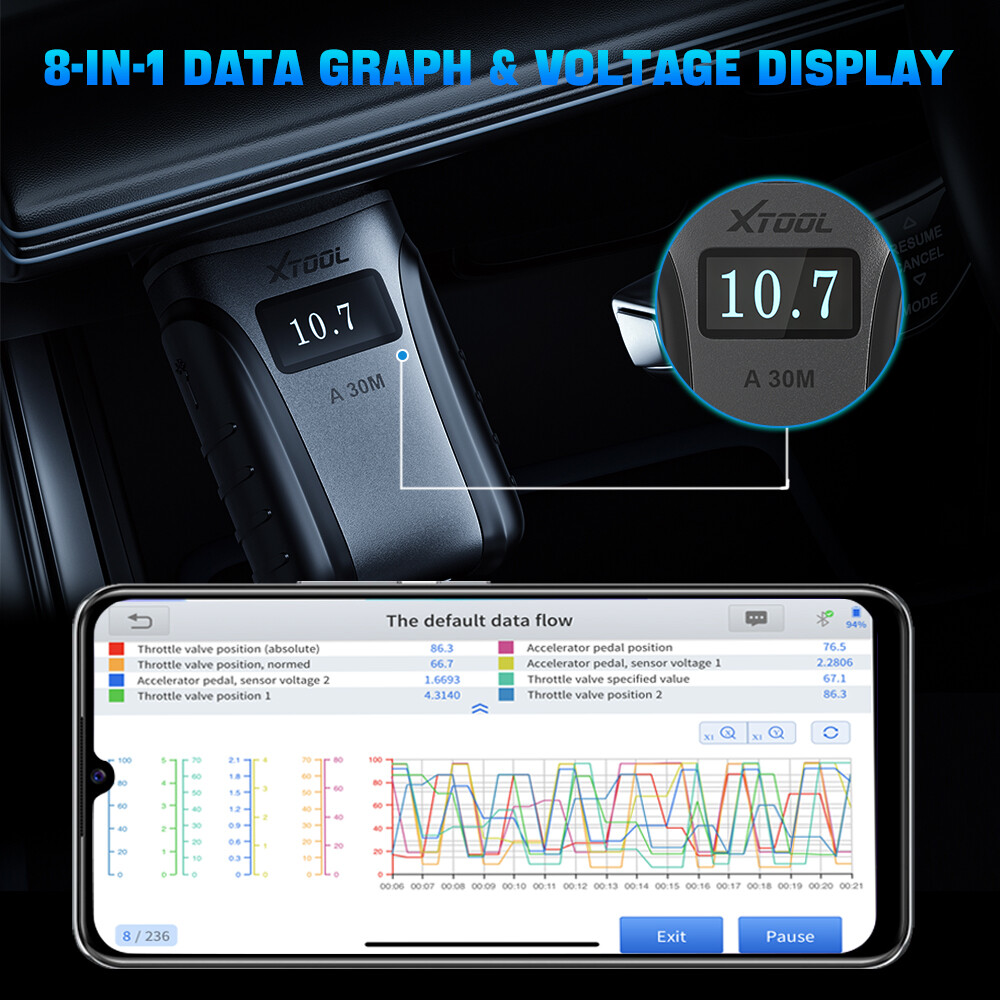 2025 XTOOL A30M V2.0 Bluetooth Full System Diagnostic Tool Bidirectional Scanner