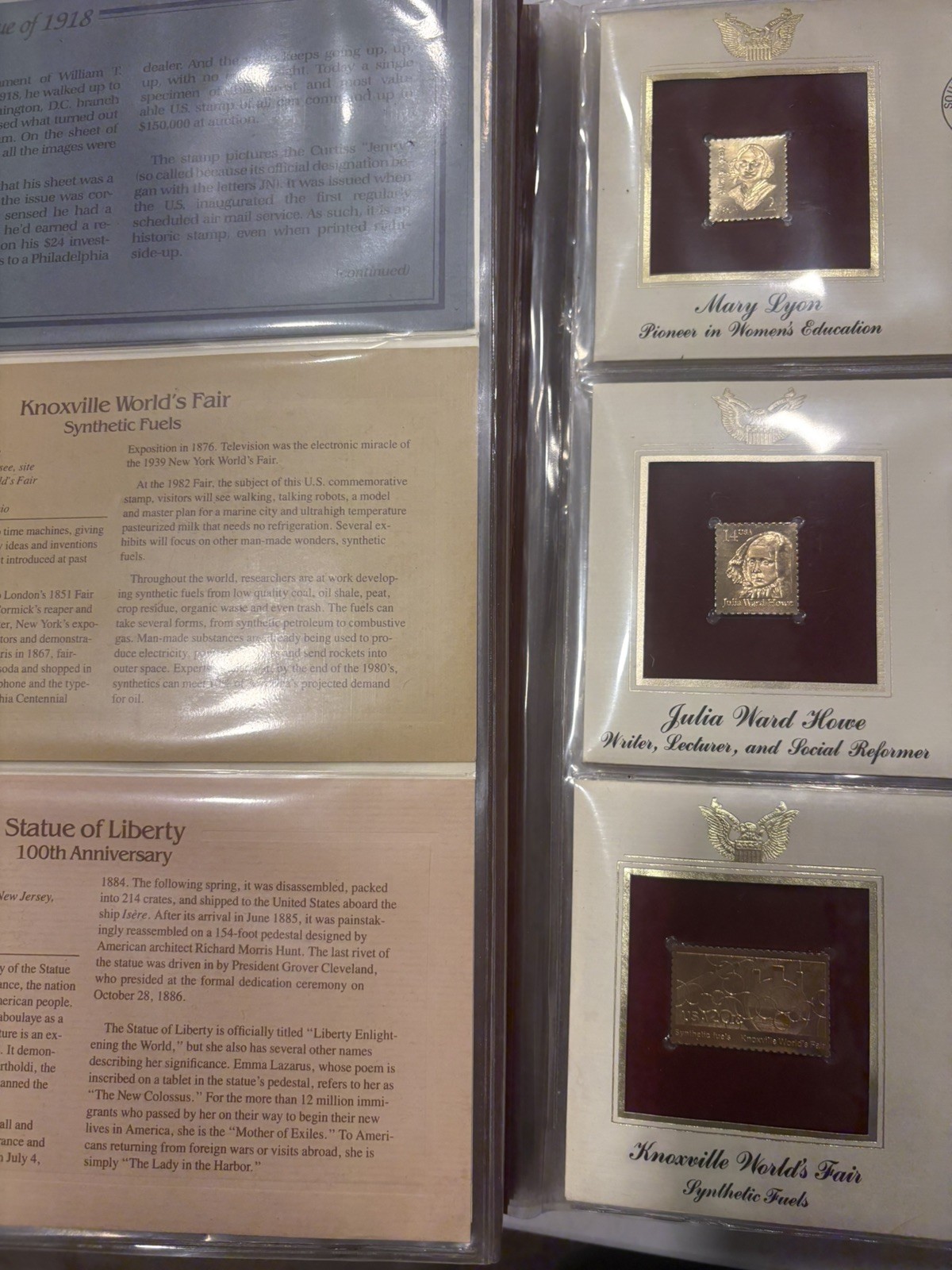 22 Carat Golden Replicas United States Stamps