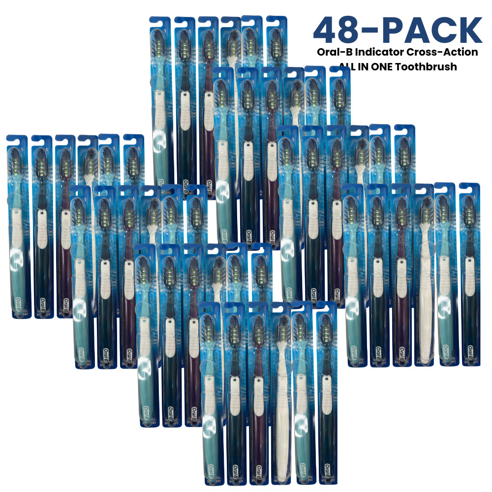 48 PACK: Oral-B CrossAction All-in-One Manual Toothbrush 35 Soft, Model 80828179