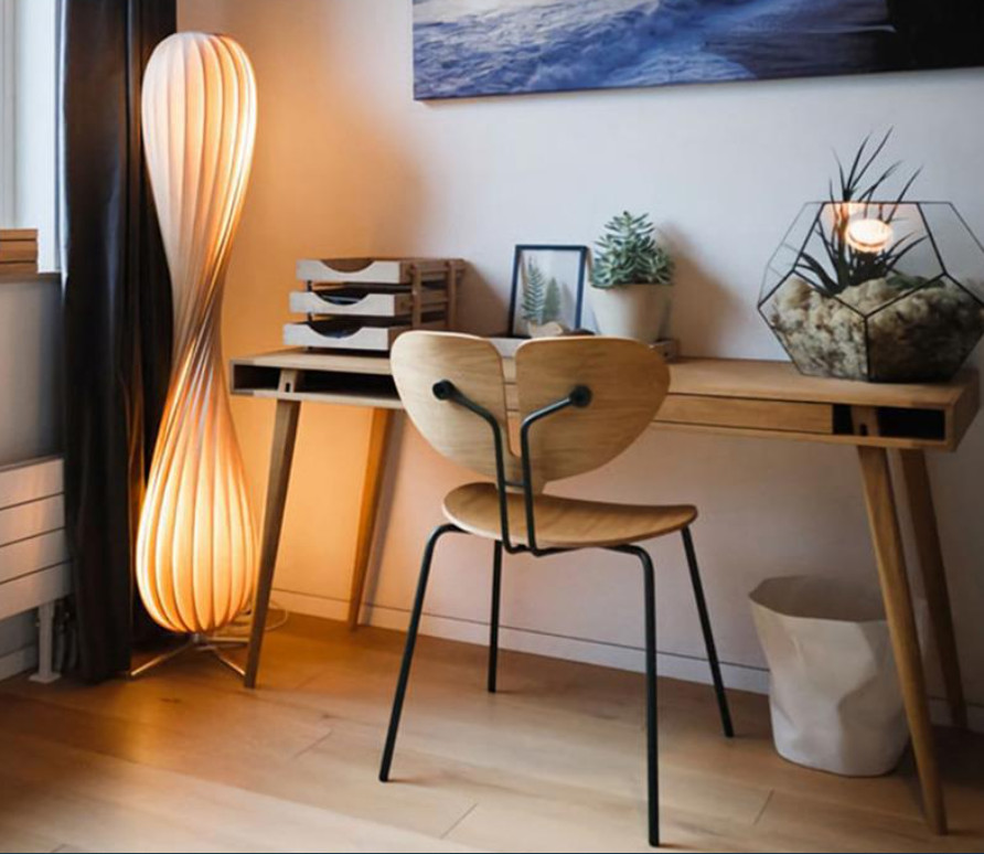 Japanese Wabi Sabi Wood Twist Floor Lamp Antique Art Light Pendant Home Fixture