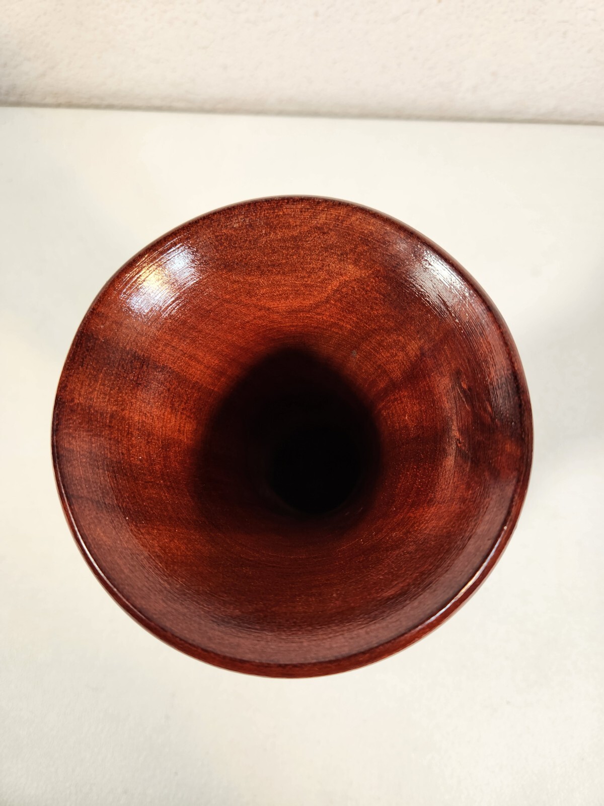 Peruvian Bloodwood Vase Satine Dark Red Handcrafted Folk Art 8'' Exotic RareWood