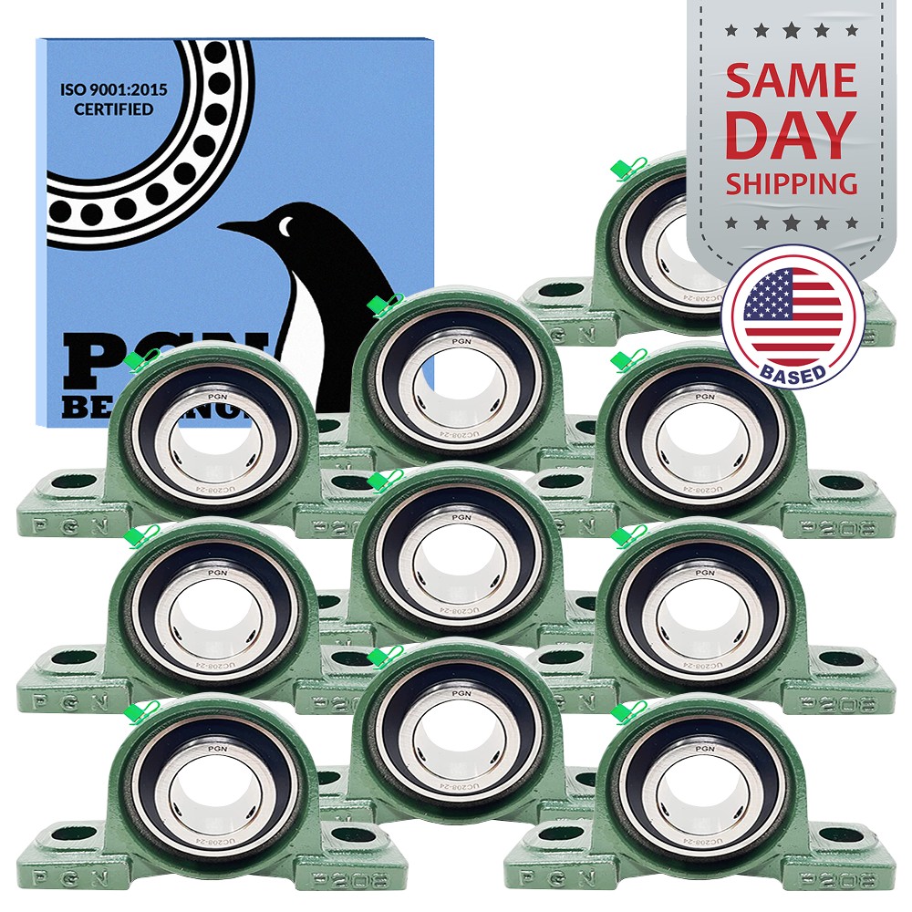 (10) UCP208-24 Solid Base Pillow Block Bearing 1-1/2" Bore Self Aligning