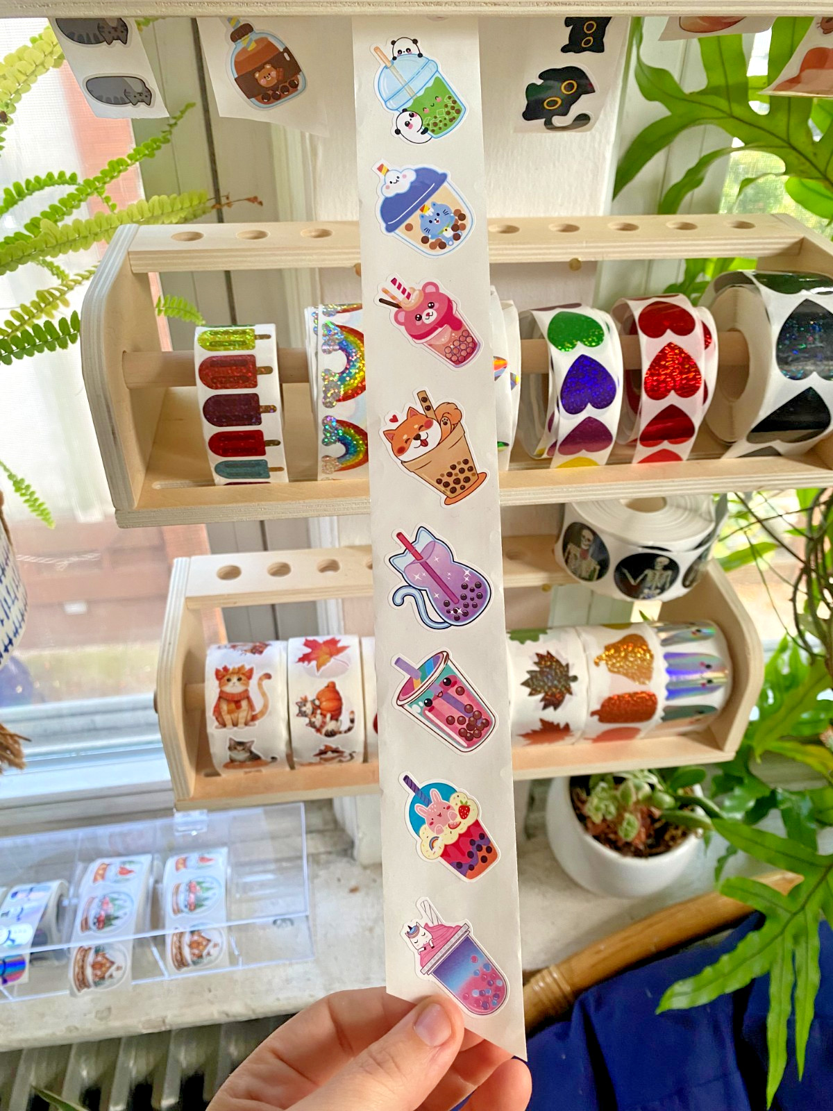 Updated: Retro Stickers Off The Roll: Sparkle, Cute Cats, Rainbows+ You Choose!
