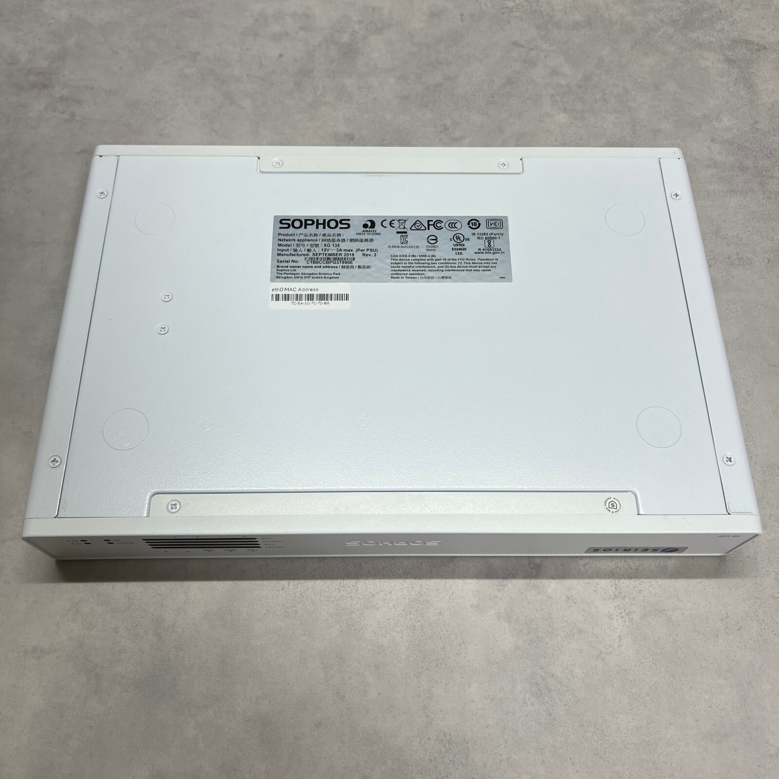 Sophos XG 135 REV 3 Firewall Desktop appliance w/adapter Tested Good【1day ship!】