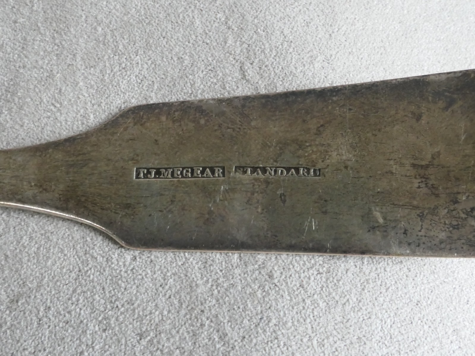 American Coin Silver Spoon TJ MEGEAR Boston MA 9” : 43.4g