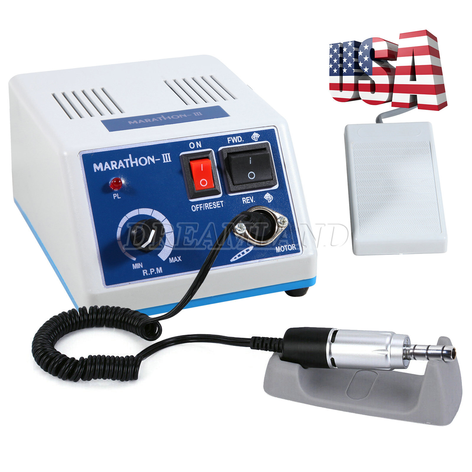 Dental Lab Marathon Electric Micromotor Polishing Unit + 35K rpm Motor Handpiece