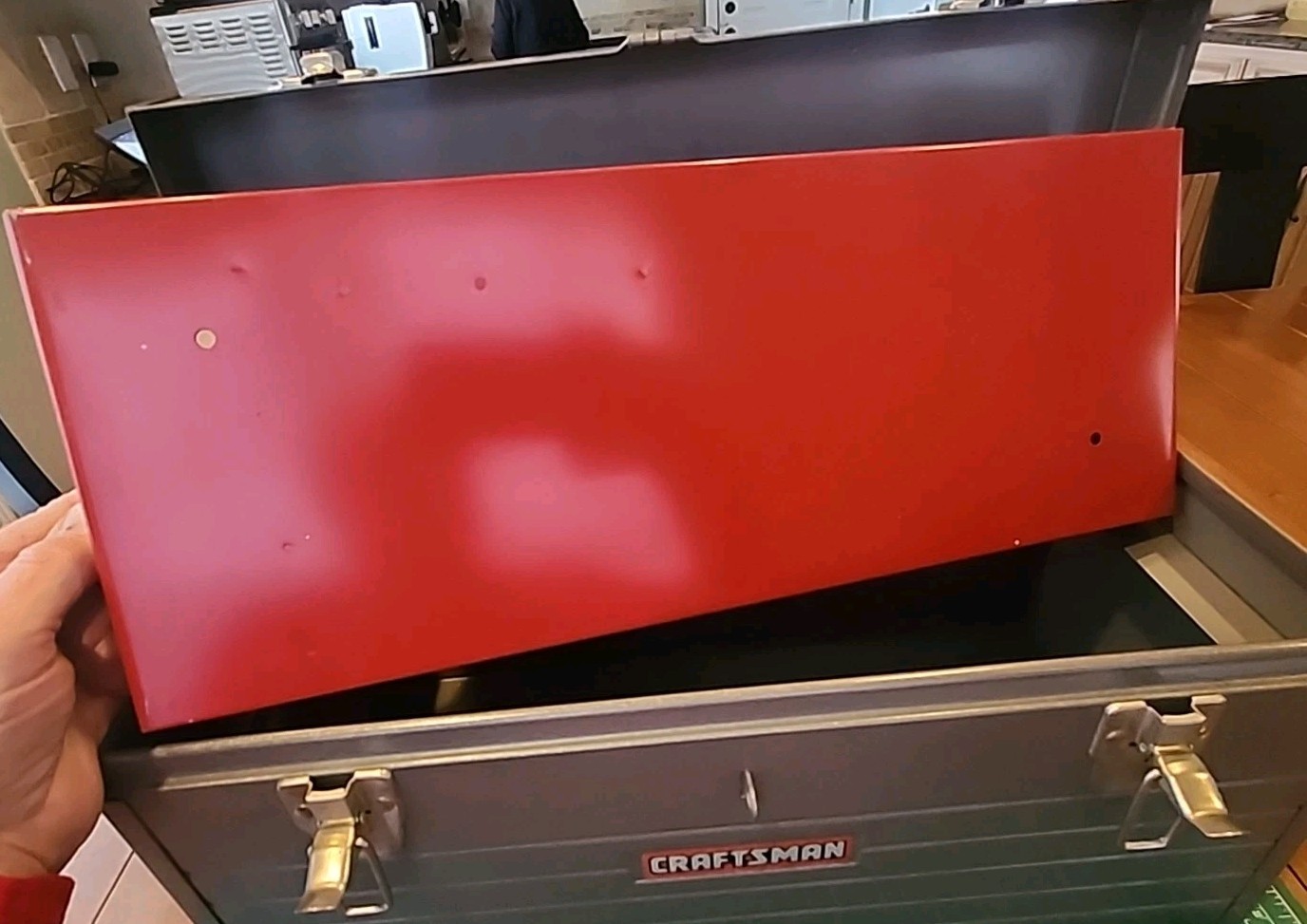 Vintage 1970's Craftsman Toolbox w/ Red Tray - gwVF