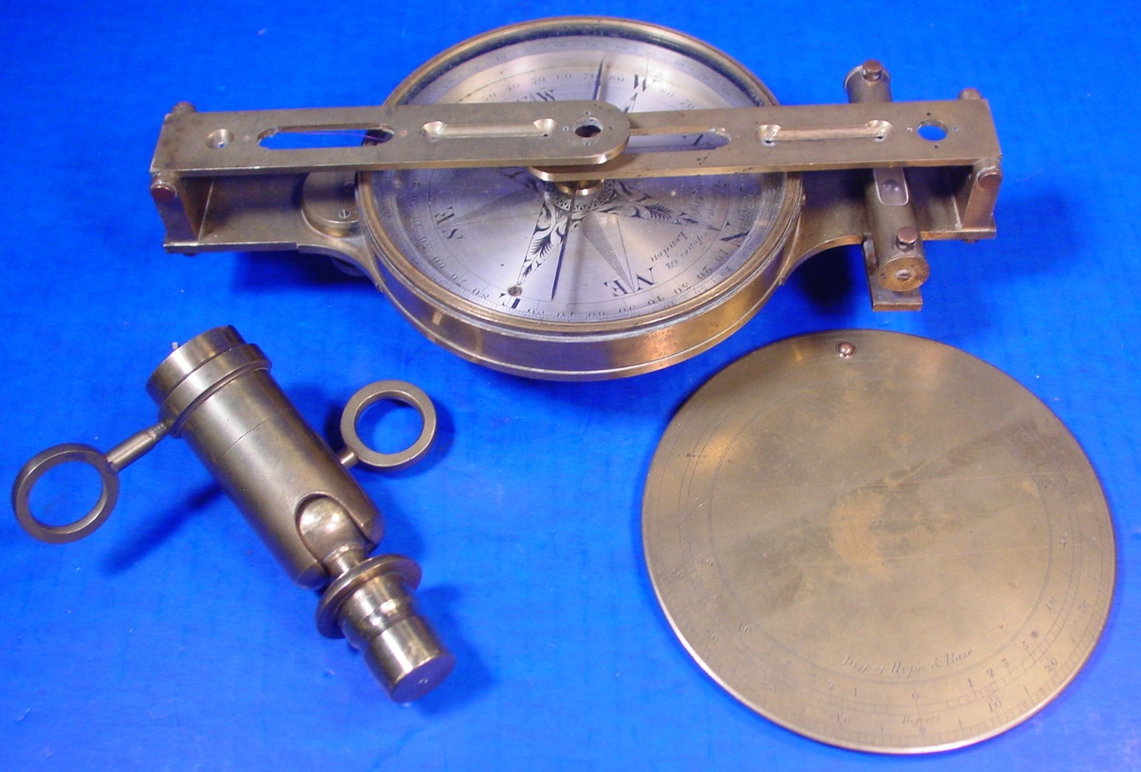 1816 Thomas Jones Compass folding Sight Vanes Vertical Arc - Rare Early Compass