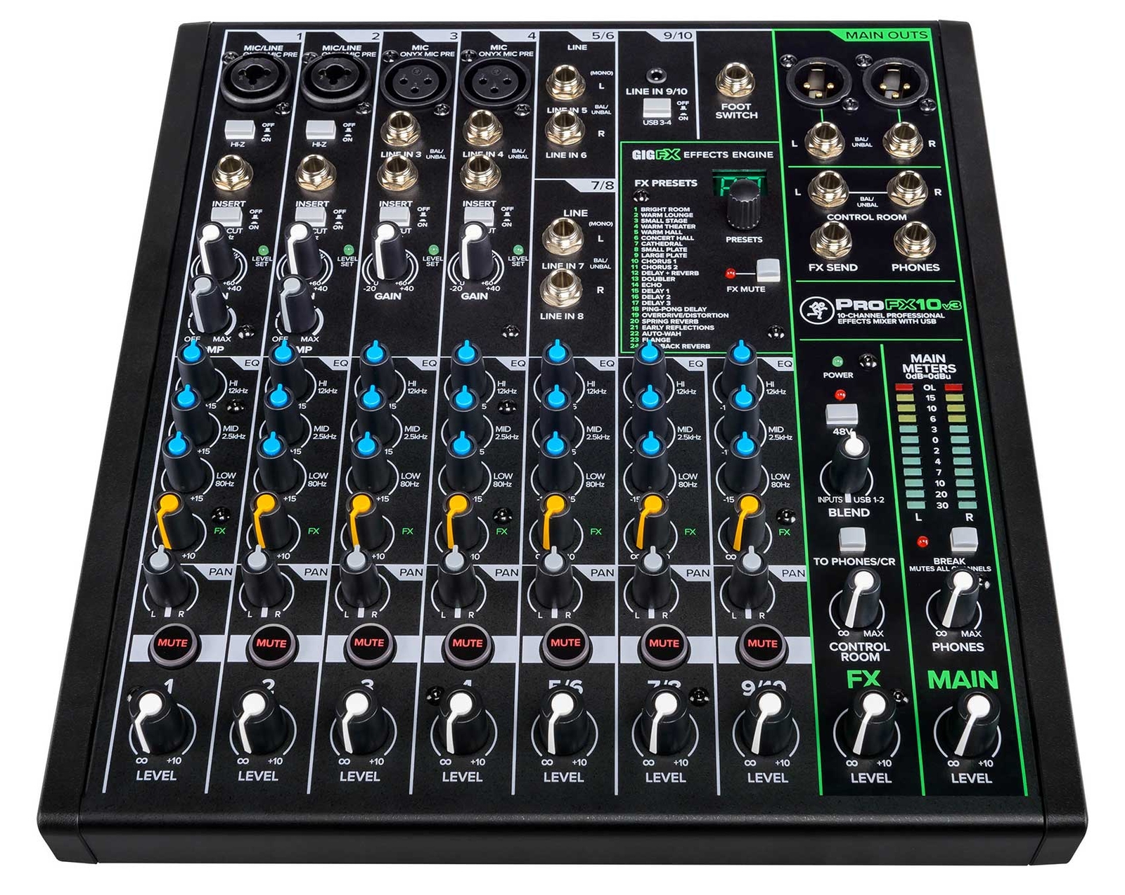 Mackie ProFX10v3 10-Channel Professional Effects Mixer w/USB ProFX10 v3
