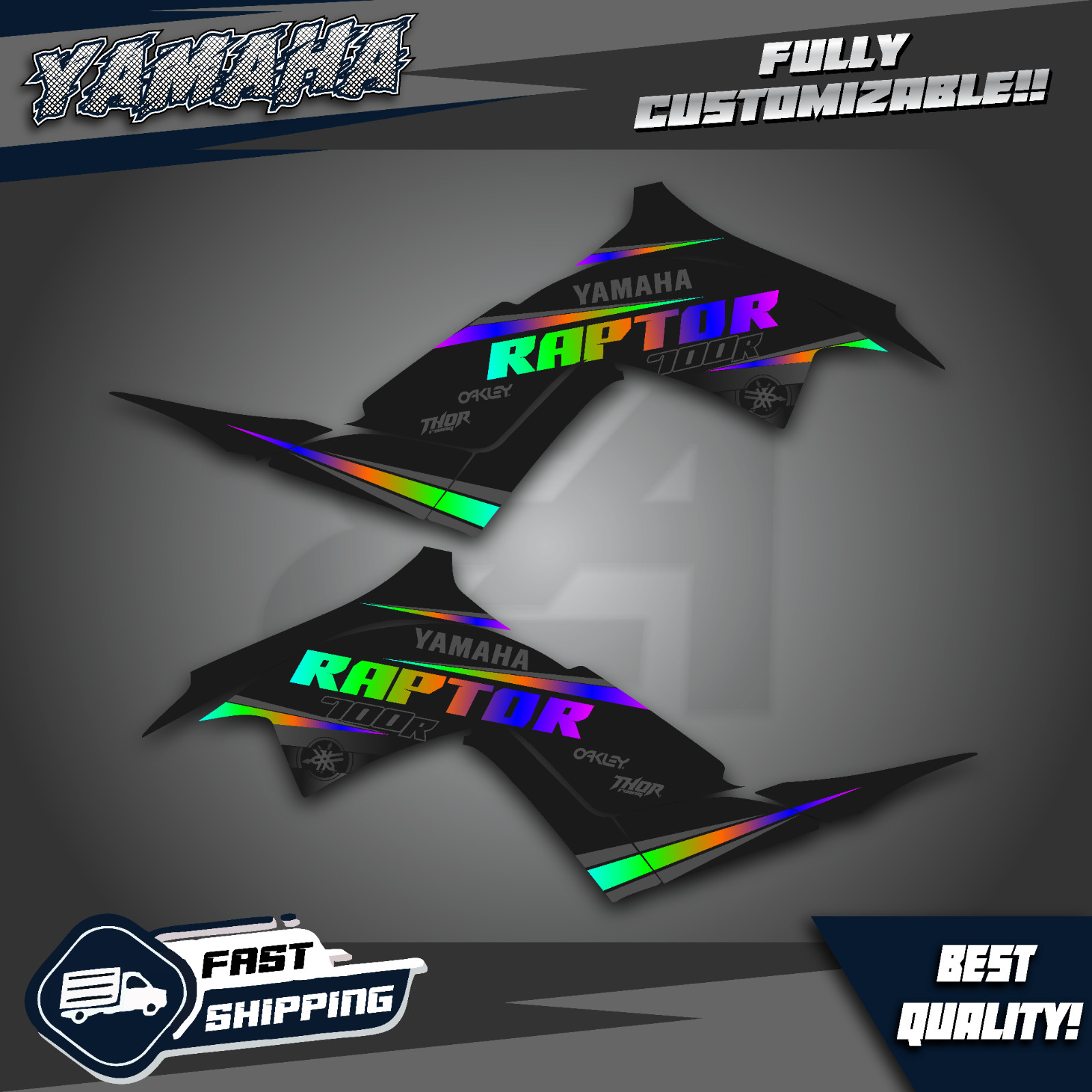 yamaha Raptor 700 700R graphics kit 2013 2018 2020 to 2023 decals stickers atv