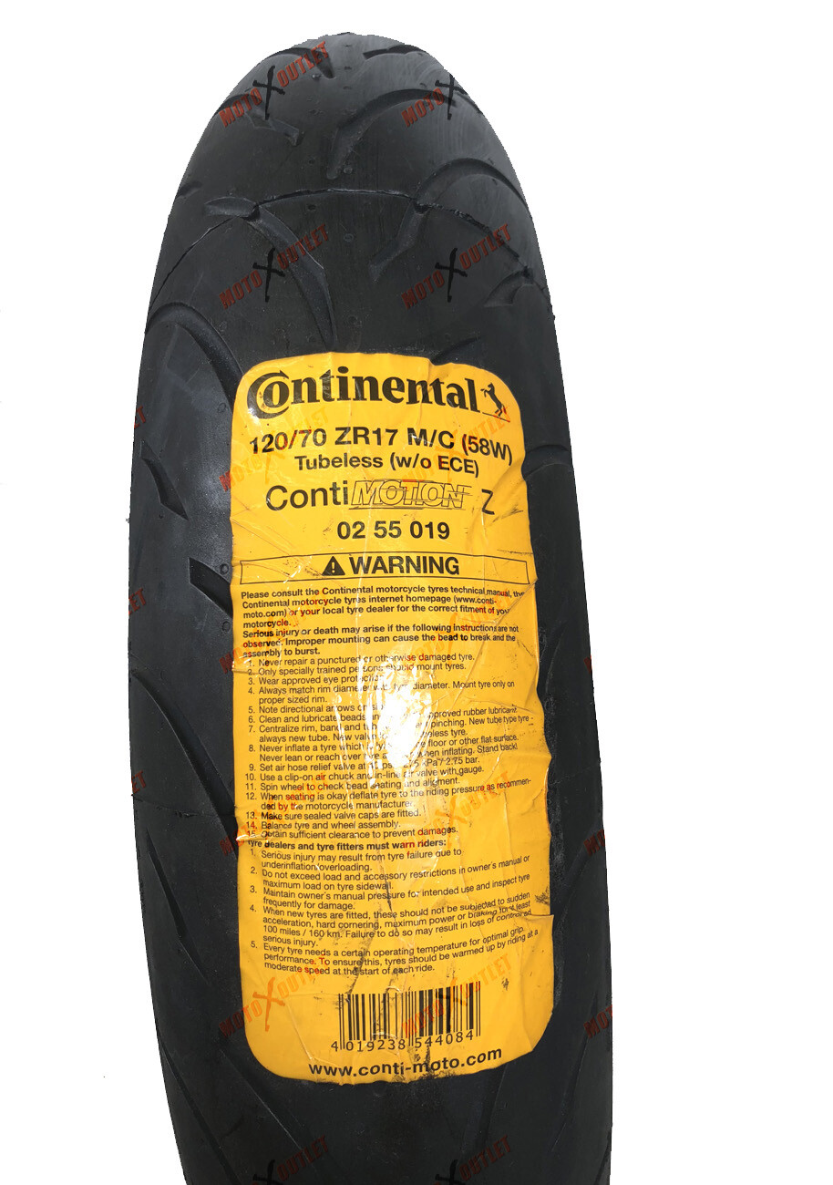Continental 120/70ZR17 Motorcycle Tire Front 120/70-17 Conti Motion 120-70-17