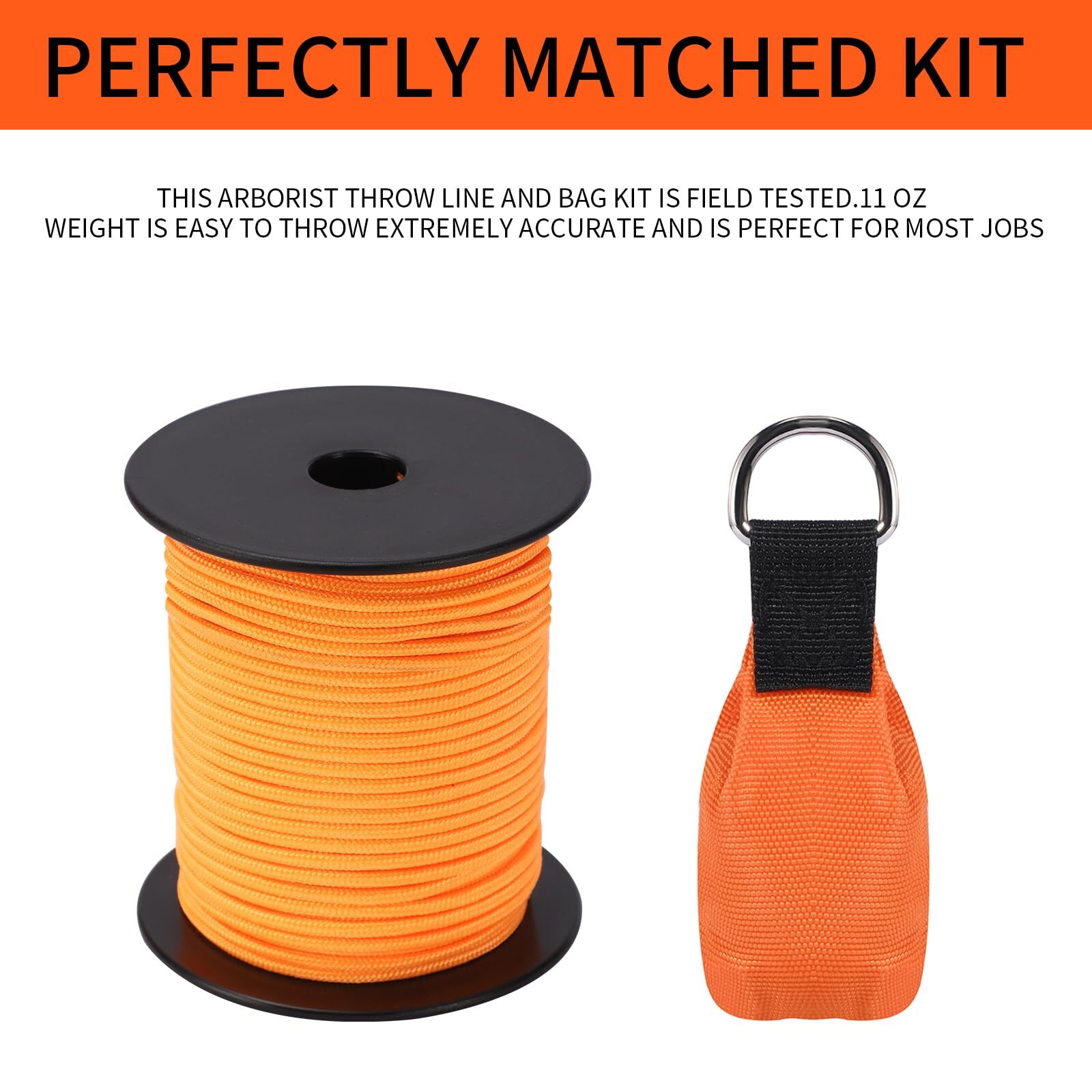 Arborist Throw Line Kit, Arborist Throw Weight and Line Kit, 164’ Ultra Slick