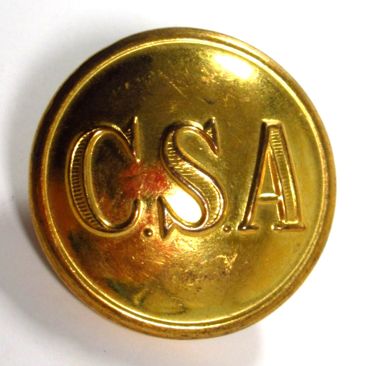 CSA Confederate Button Reproduction Waterbury Conn Civil War Style
