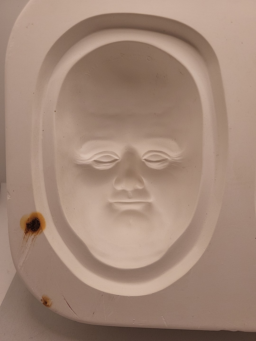 Vtg Pauline's Originals Ceramic Slip Mold Two Man Face Masks Cabachon Open Pour