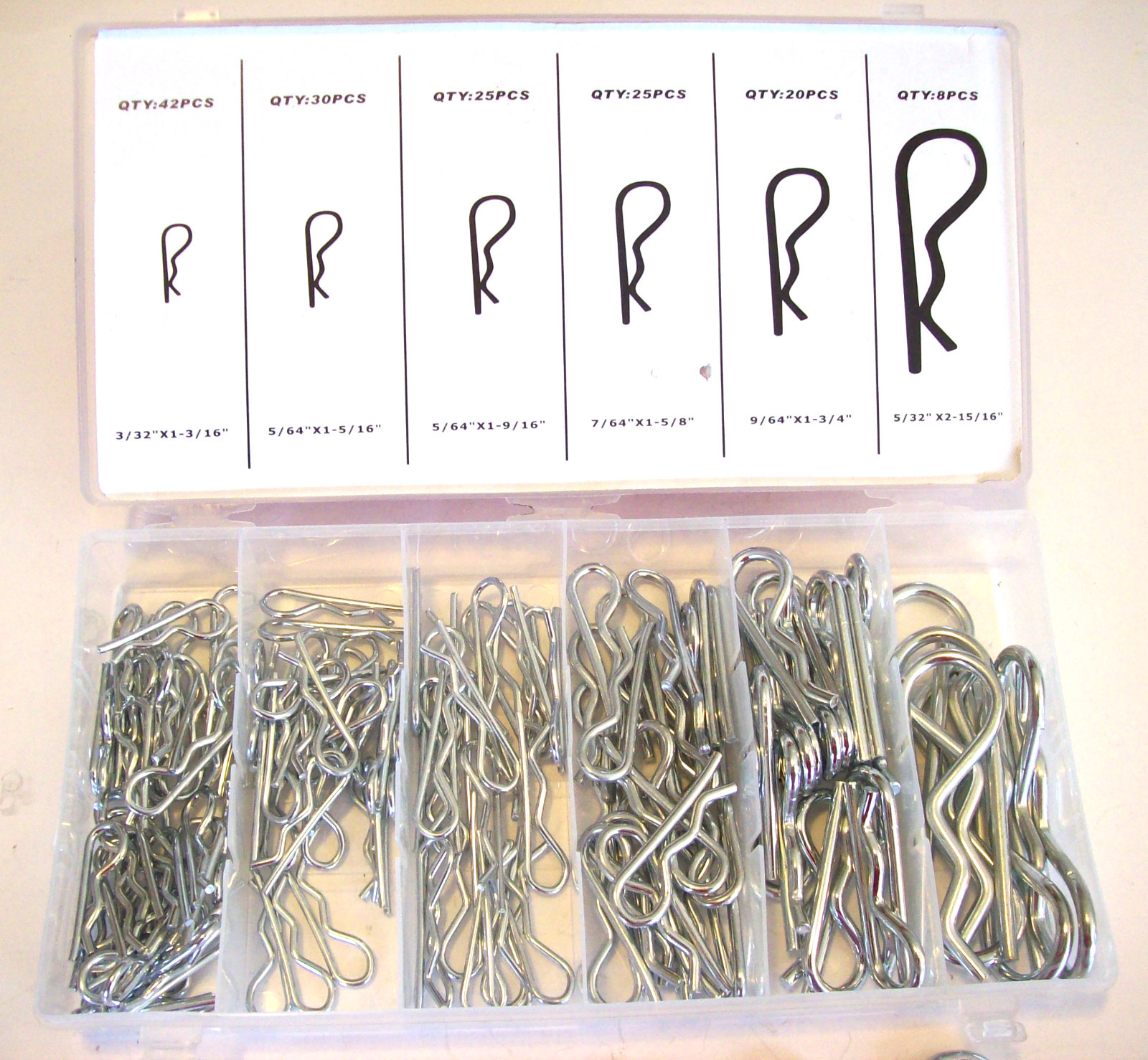 150pc R HITCH PIN TRACTOR CLIP ASSORTMENT