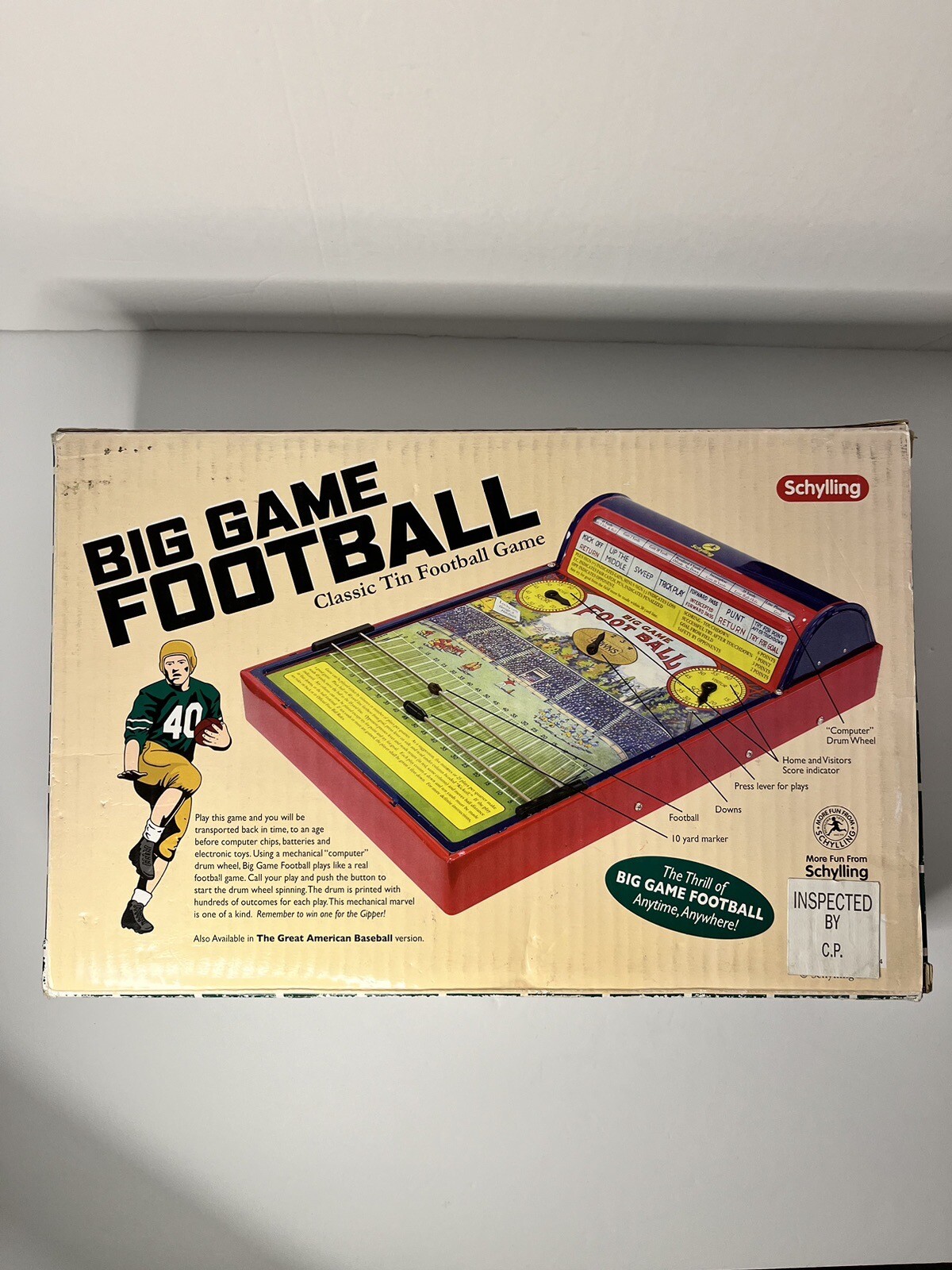 Vintage Schylling Big Game Football Classic Tin Football Game NOS