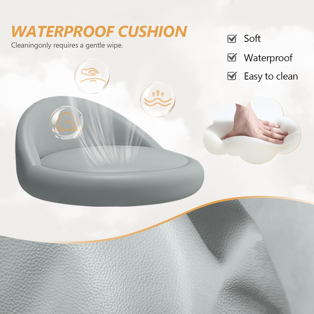 Bar Stools Set of 2, PU Leather Swivel Adjustable Bar Chairs with Low Back