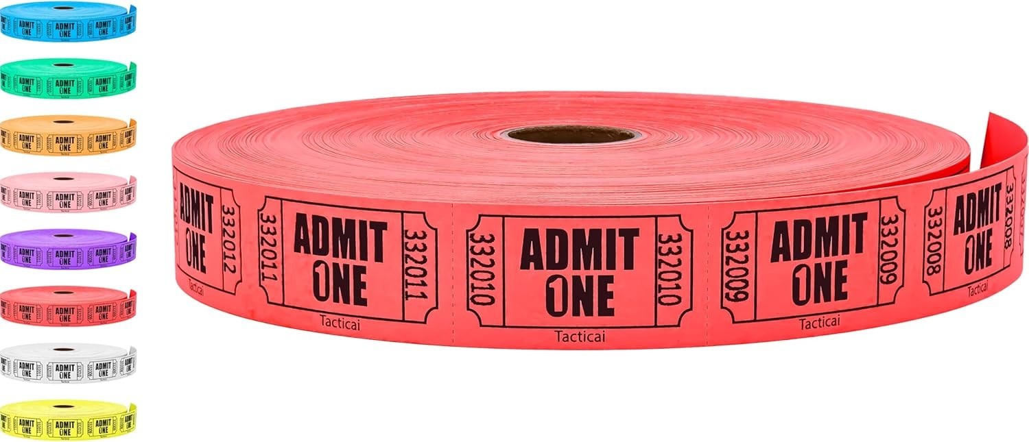 Admit One 2000 Raffle Tickets Single Roll Event Entry New