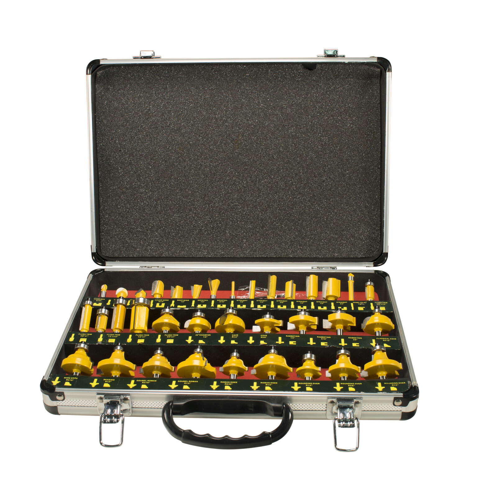 Erie Tools 35 PC 1/4" Shank Router Bit Set with Tungsten Carbide Tips