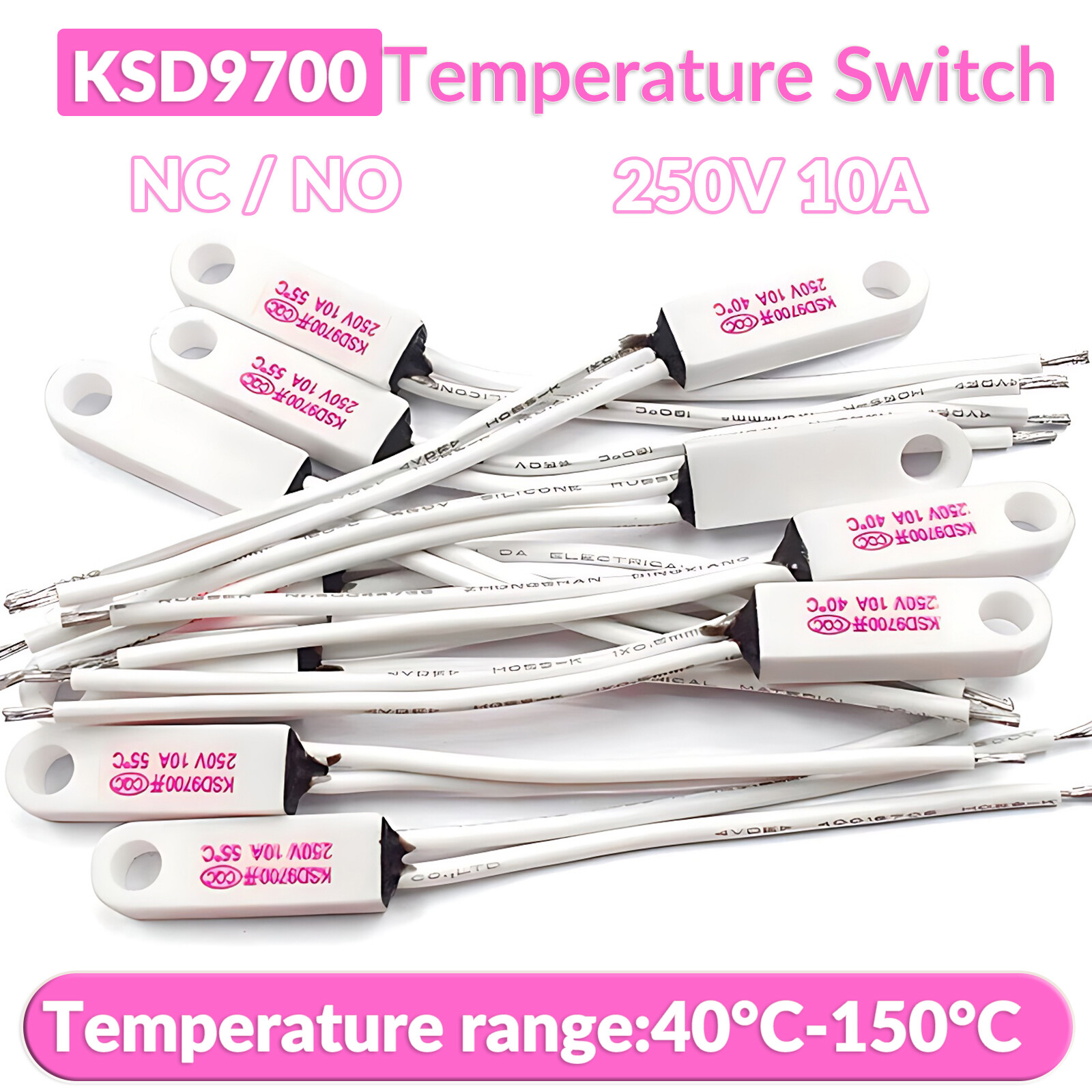 KSD9700 Temperature Switch Thermostat Thermal Protector 10A 40°C - 150°C NC / NO