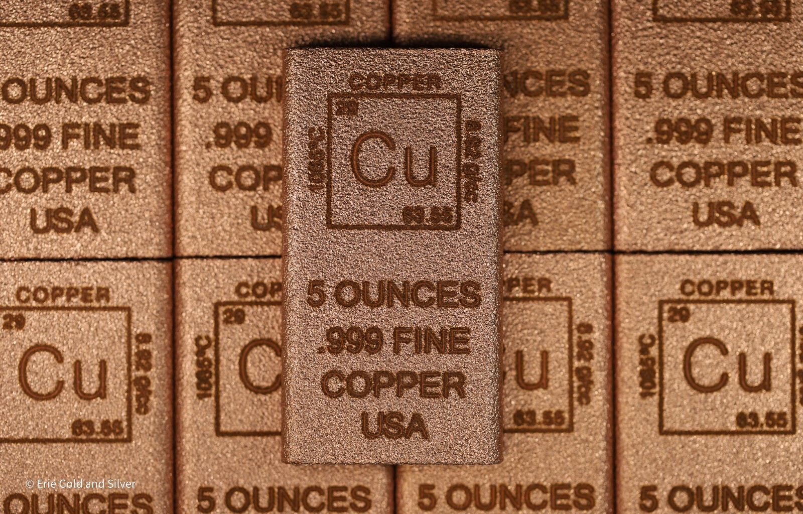 5 oz Copper Bar Element Design Made in USA | Rectangle Ingot Copper Bullion CU