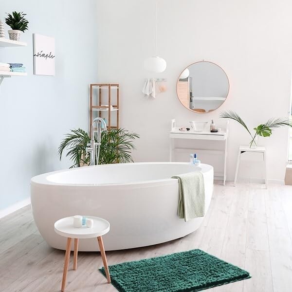 CozeCube Green Bathroom Rugs 47" x 24", Christmas Bath mats for Bathroom Non