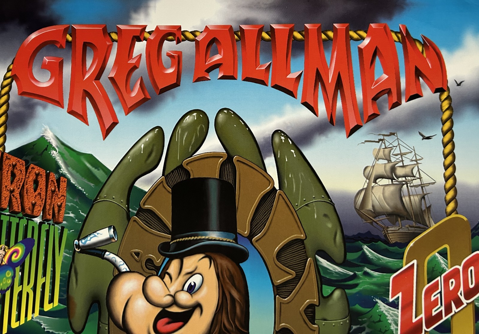 GREG ALLMAN IRON BUTTERFLY - FAMILY DOG MARITIME OPENING - FULL SIZE POSTER 1995