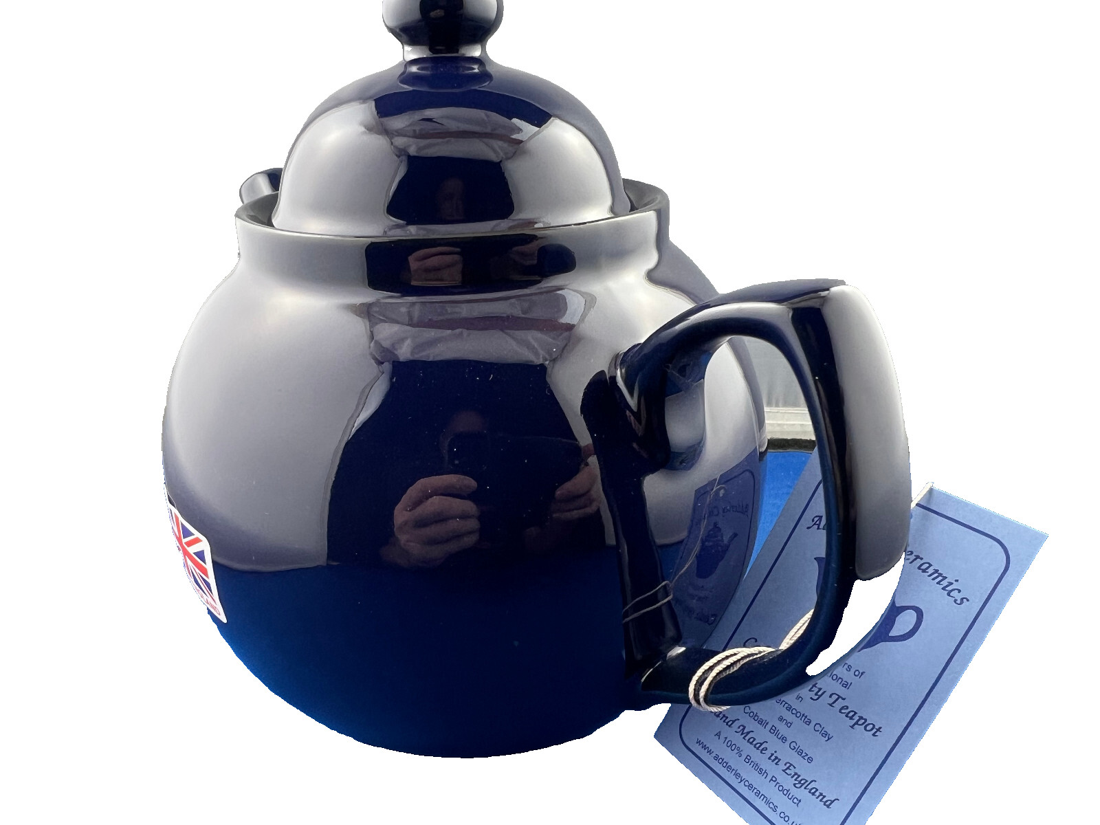 GENUINECOBALT BETTY, Red Clay, Rockingham Glaze, 6 Cup Tea Pot, MADE IN ENGLAND