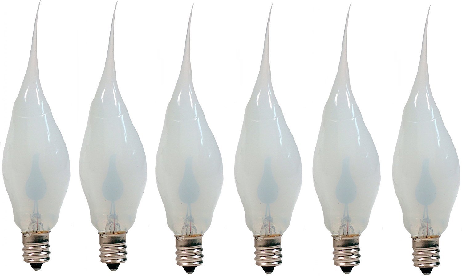 Silicone Dipped Flickering Flame Bulb, Country Candle Lamp Style, Pack of 6