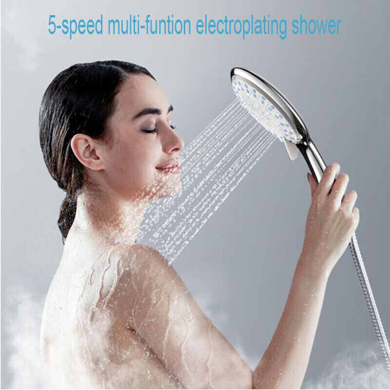 High Pressure Shower Head 5 Settings Handheld Shower Heads Spray With 5 FT Hose