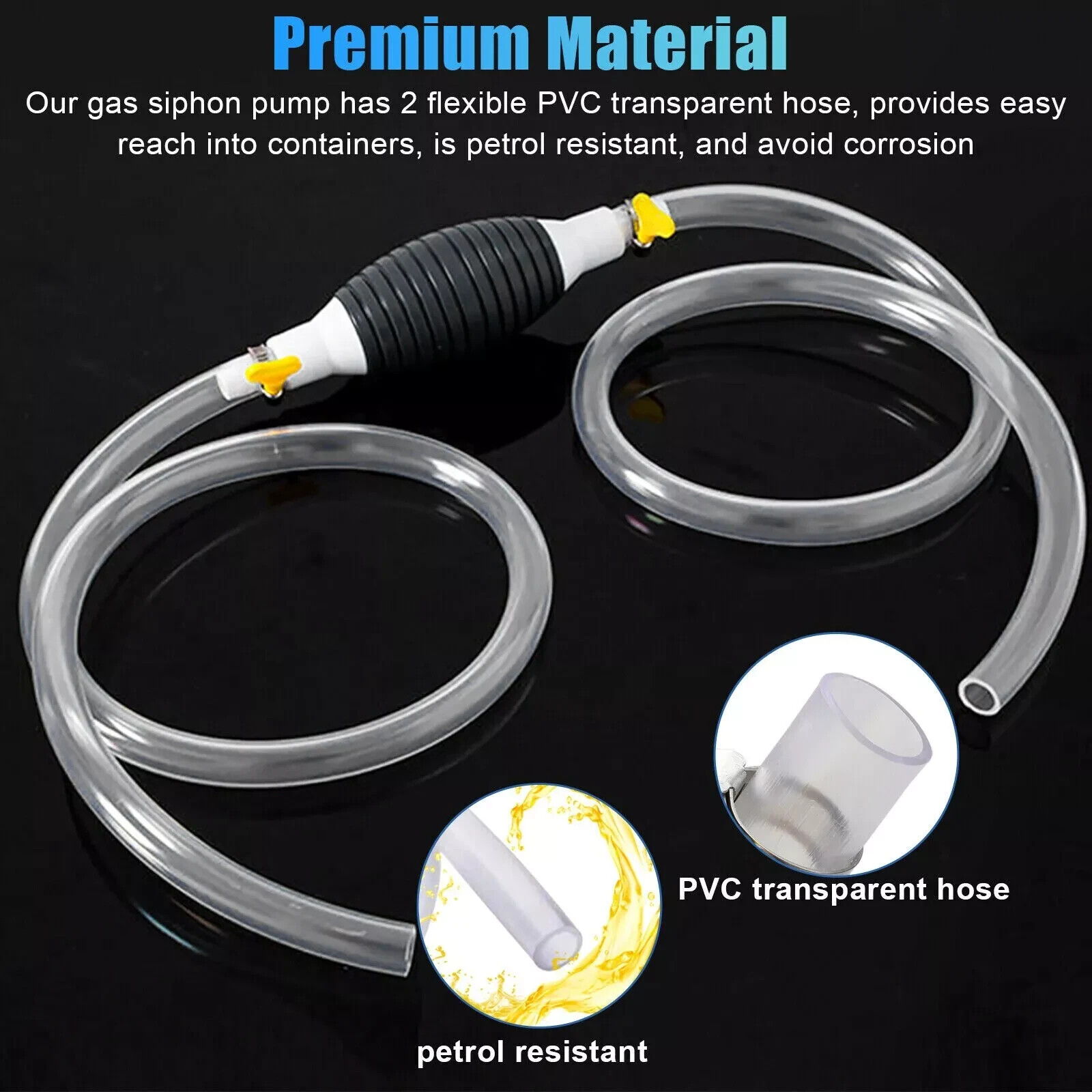 Siphon Hand Pump Portable Manual Car Fuel Transfer Pump for Gas Gasoline Petrol