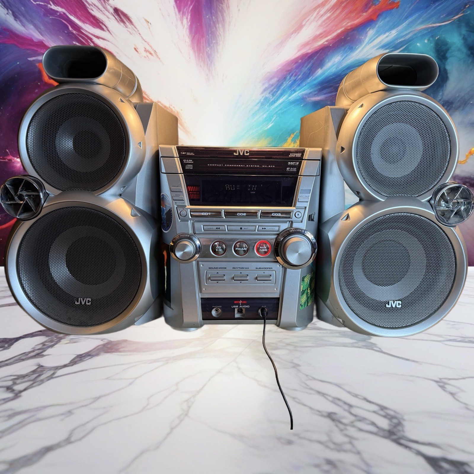 VTG JVC MX-GC5 CA-MXGC5 COMPACT STEREO SYSTEM AUX/USB/AM/FM 460W @ 6Ω W/ REMOTE!