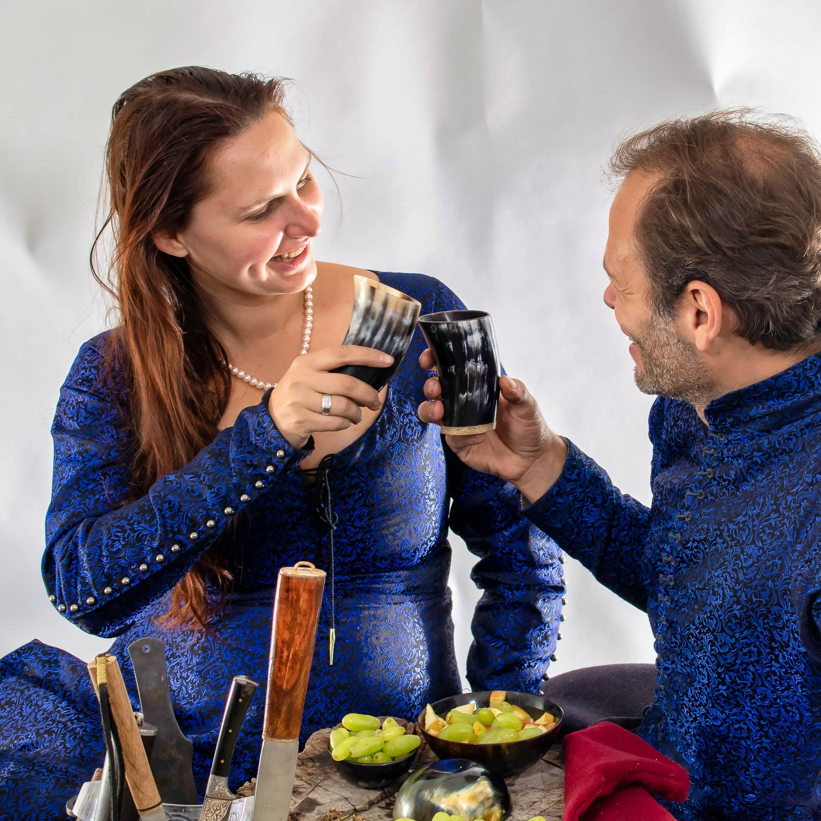 Viking Drinking Horn Mug Ale Beer Wine Ceremonial Medieval Drinkware Set of 2