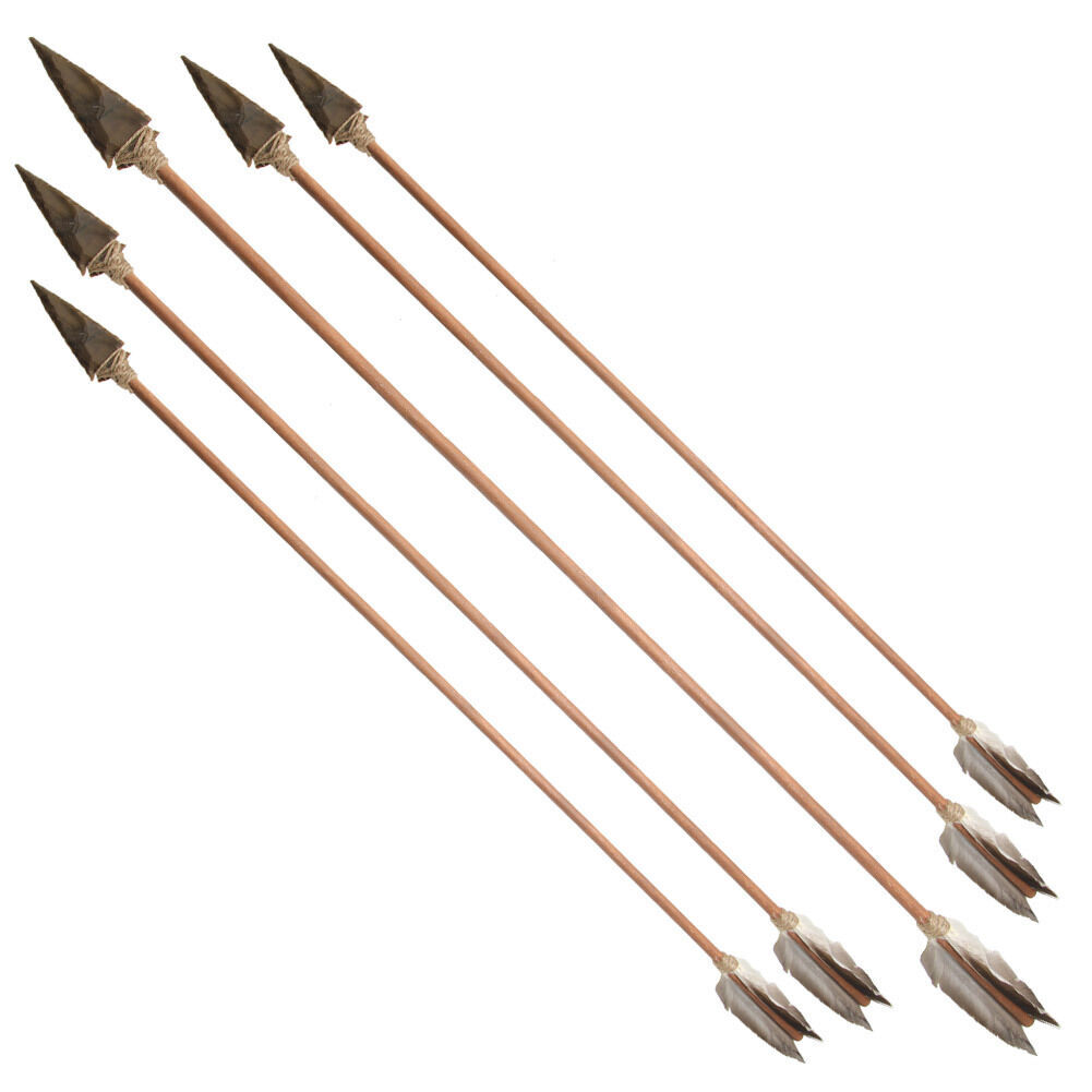 Set of 5 Flint Agate 3 Inch Arrowheads | Pre-Historic Era Medieval Mosaic Themed