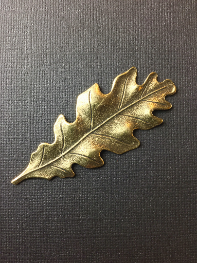 32983 Brass Oxidized Victorian Large Oak Leaf Jewelry Finding