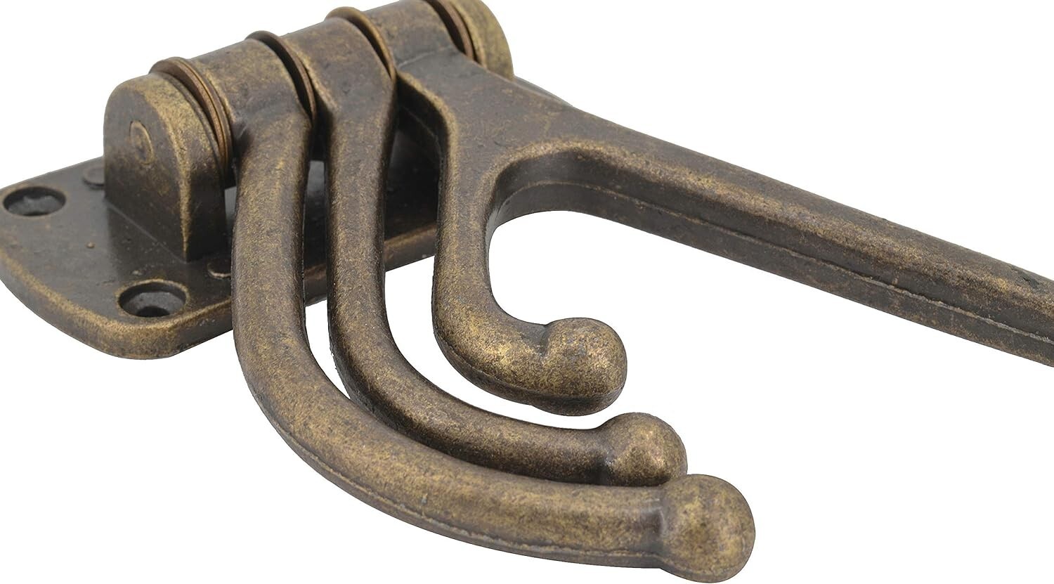 Vintage Metal Gold-Brass Triple Swivel Swing Hook Wall Mounted Holds 35 Pounds!
