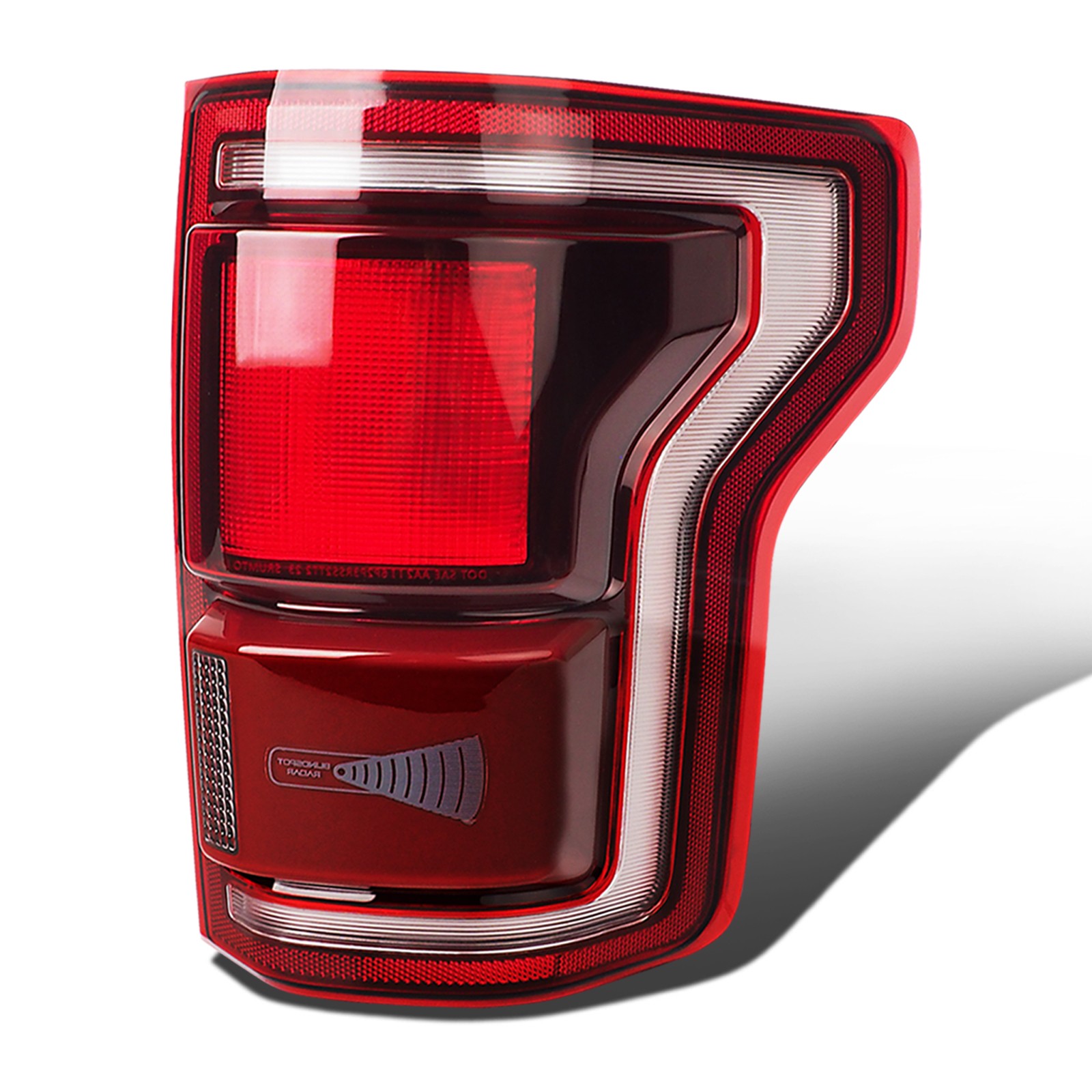 For 2017-2019 Ford F-150 Raptor LED Tail Light w/ Blind Spot Red Black Right