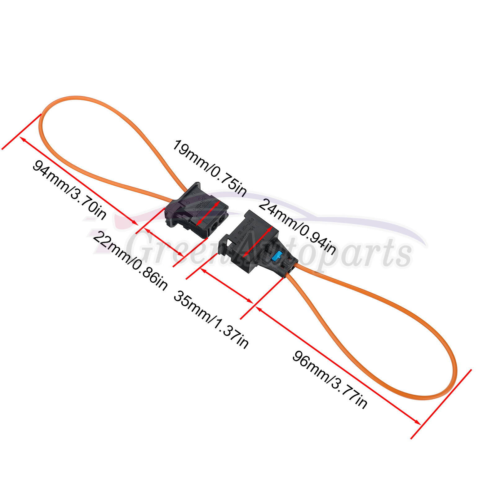 2X For BMW MERCEDES MOST Diagnostic Kit Fiber Optic Loop Bypass Male Female Plug