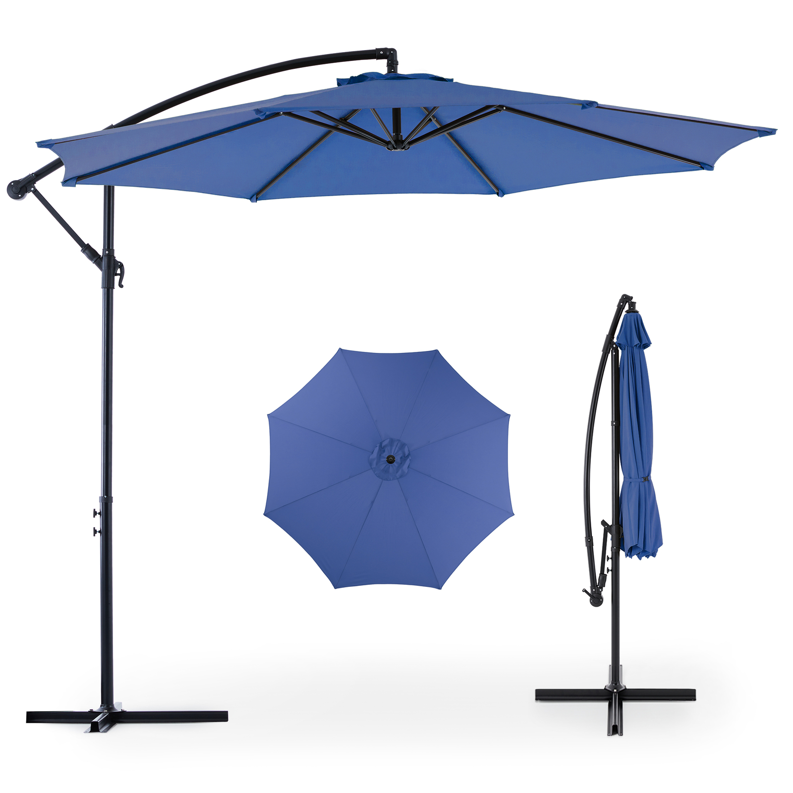 9.8FT Patio Offset Umbrella Hanging Cantilever Umbrella Outdoor Sun Shade,8 Ribs