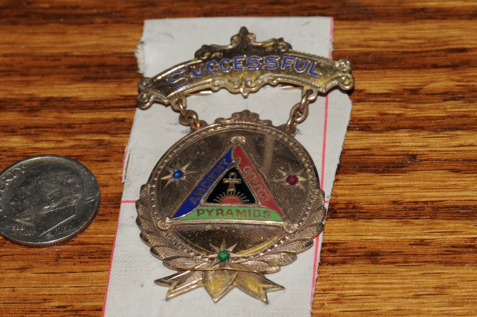 Successful Ancient Order Pyramids Fraternal Organization Pin Gold Filled 1903 *