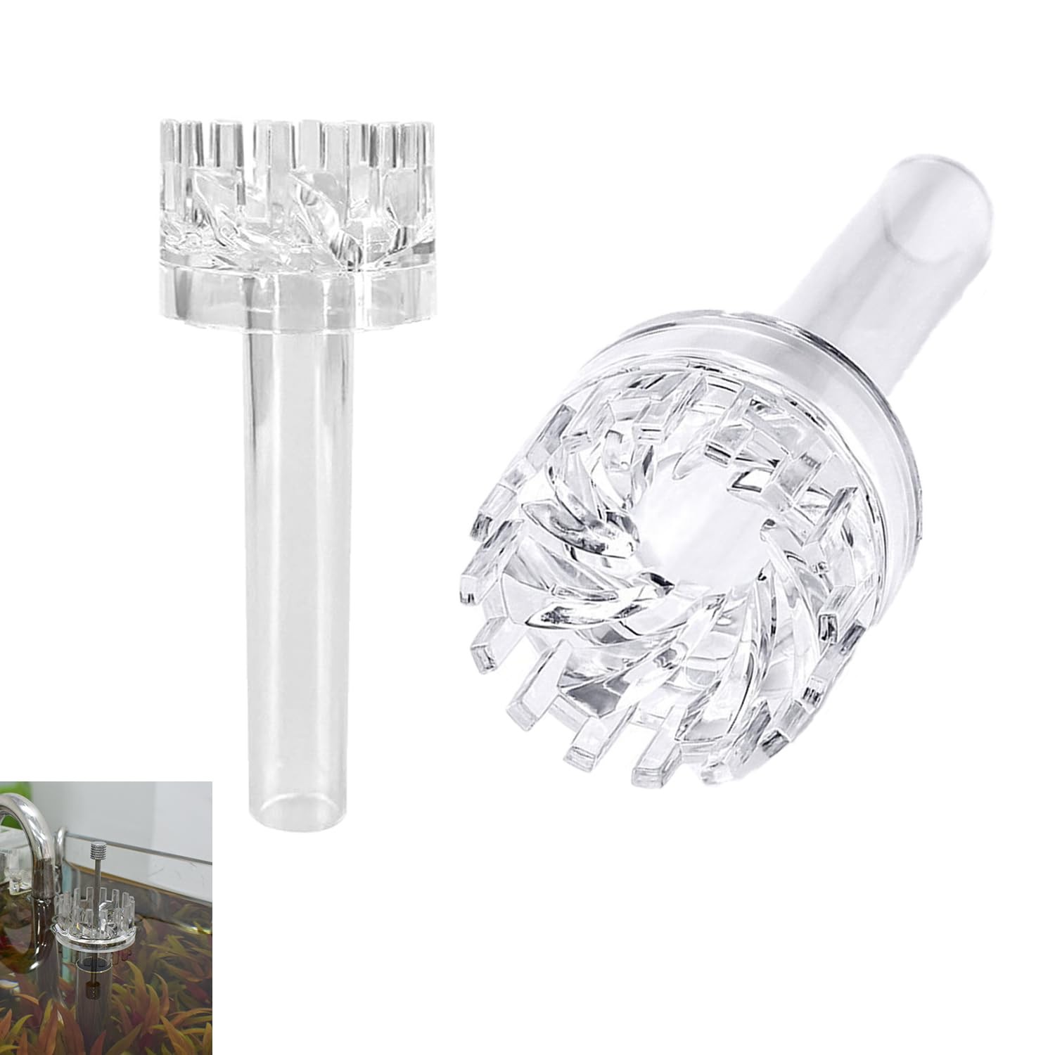 UtySty 2 Pack Aquarium Surface Skimmer Protein Oil Filter Waste Transparent