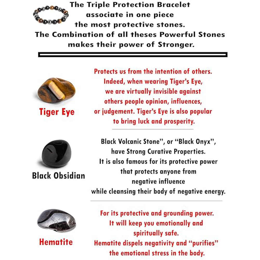 Natural Stone Hematite Tiger Eye Stretch Bracelet Unisex