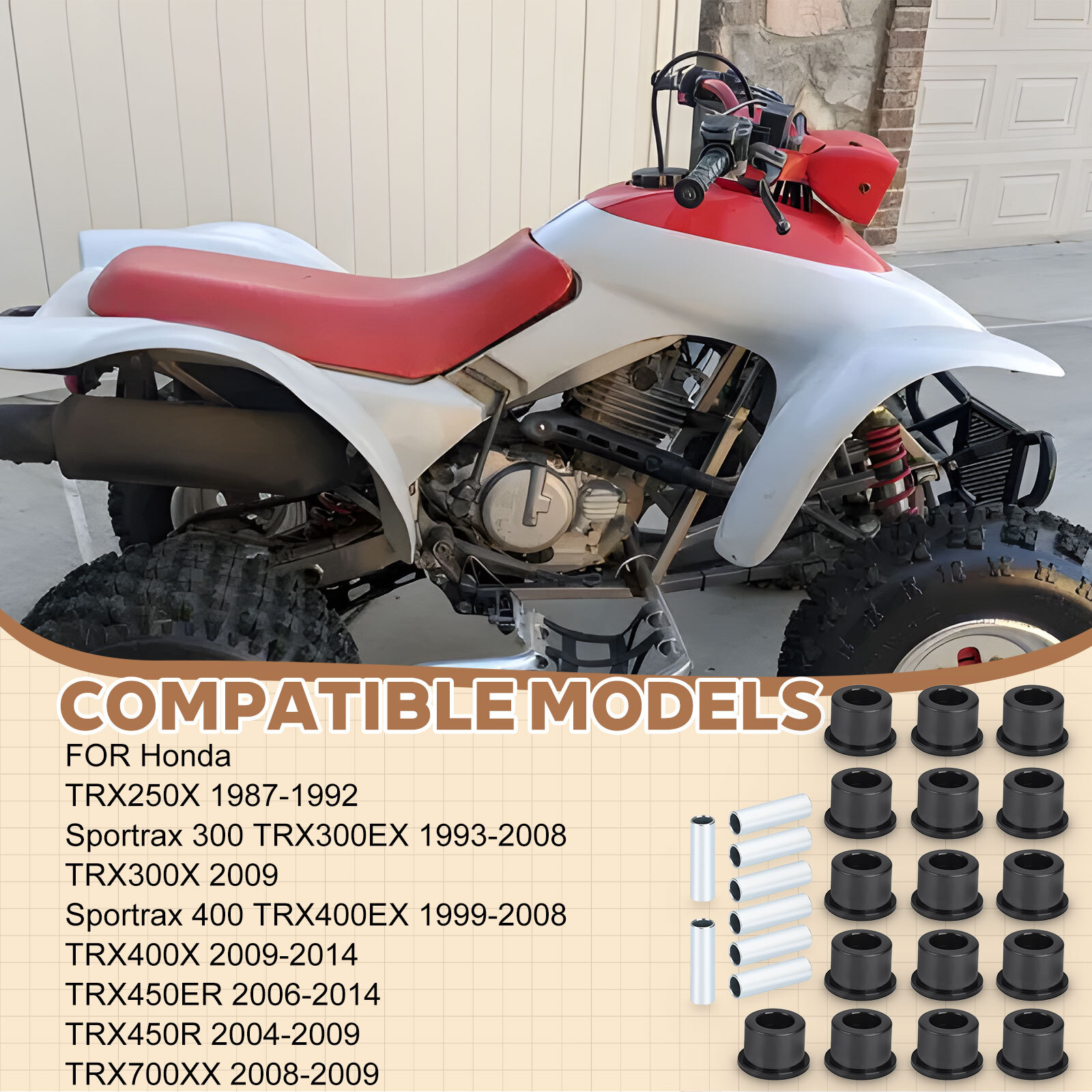 Full Set A-Arm Bushing Kit For Honda TRX400X TRX450ER TRX 400EX 450R 1999-2014