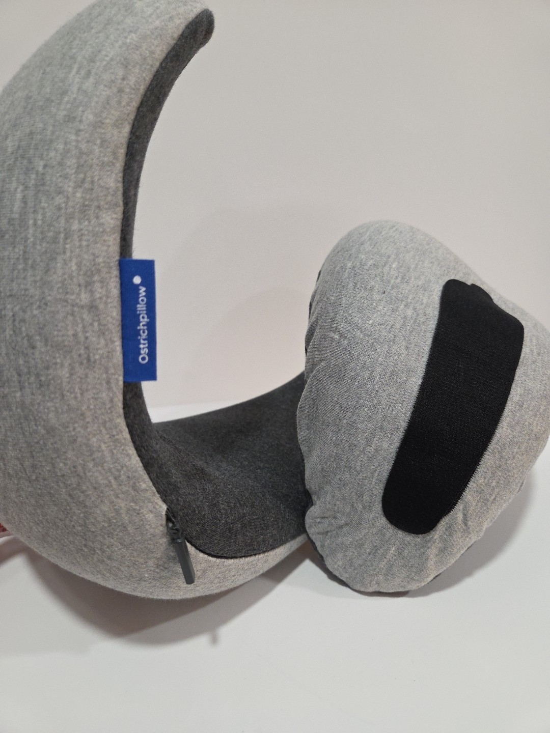 Open Box-OstrichPillow Go Neck Travel Pillow, Memory Foam, Grey/Black